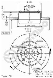 DISCO TRAVAO HONDA  ACCORD CIVIC PRELUDE 1.3 1.6 78>83 JOGO = 45251692000